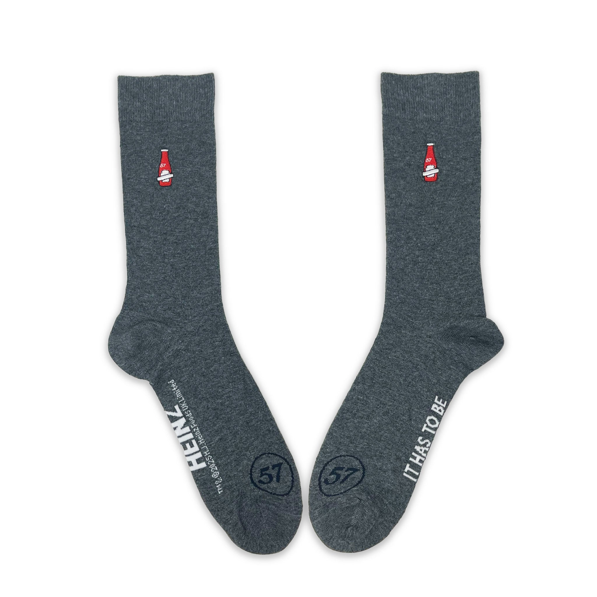 Heinz Ketchup Bottle Embroidery Adult Socks