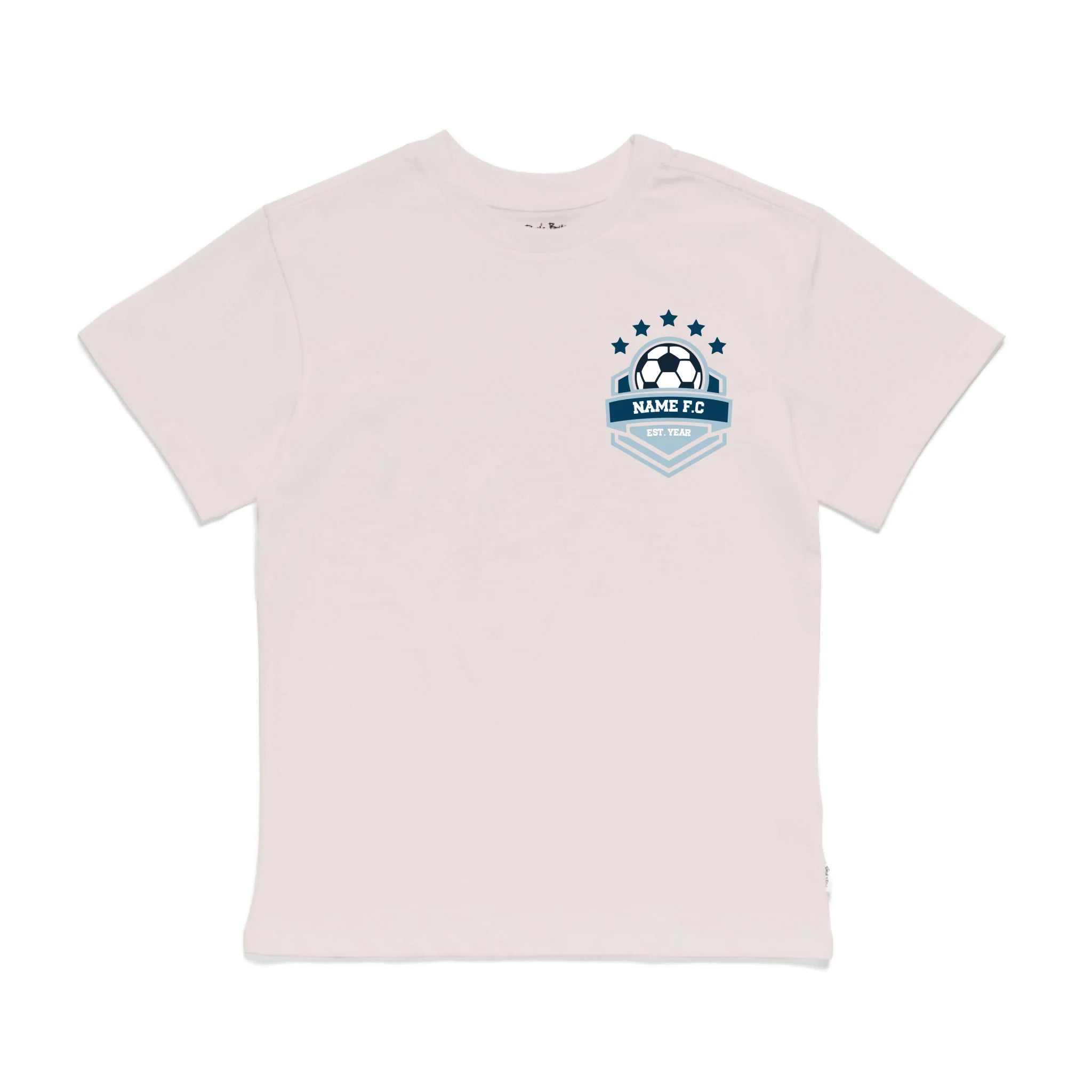 Roys Boys personalised build your own team badge Pink T-Shirt is here for all the football fanatics. Front Profile
