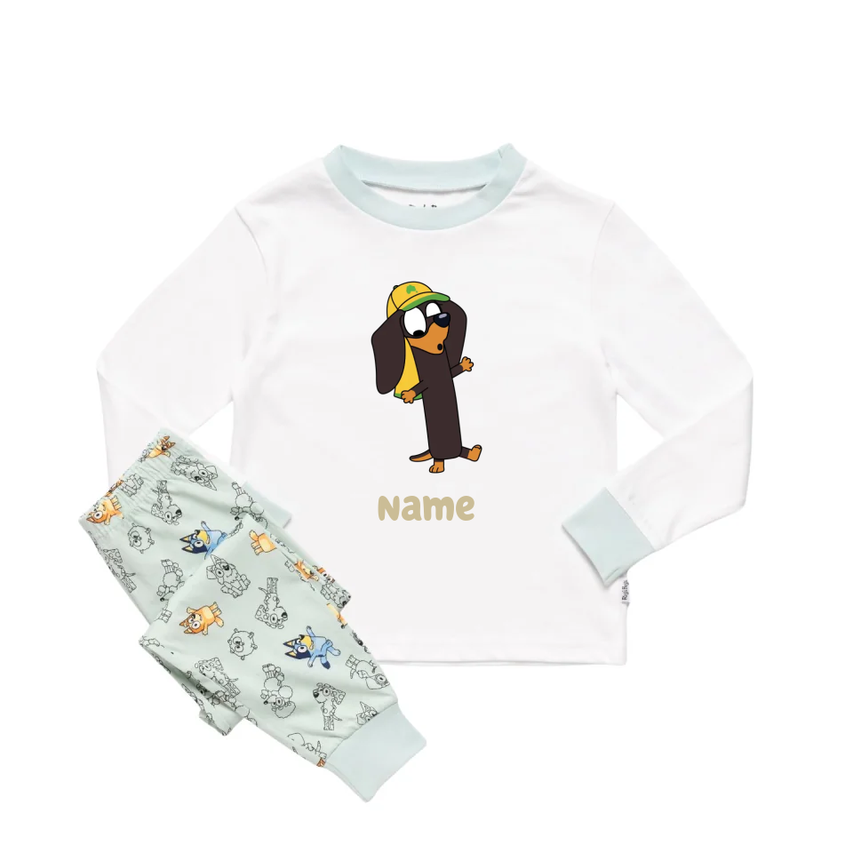 Personalised Bluey Unisex Pyjamas - Pick a Character, Name and Colour - Long Sleeve
