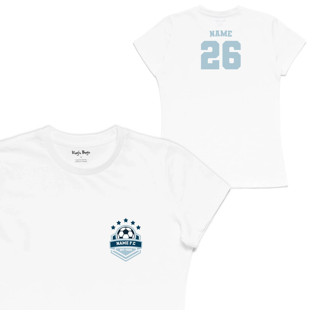 Roys Boys White T-Shirt Imagery_Womens Front and back