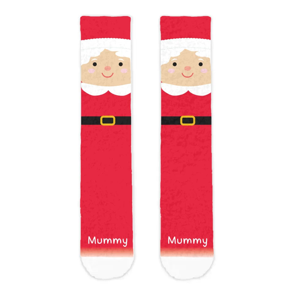 Personalised Mrs Claus Adult Printed Cosy Socks - Roy&
