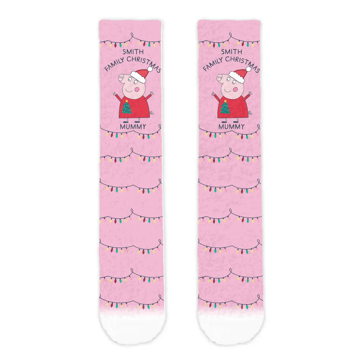 Personalised Mummy Pig Christmas Adult Cosy Socks - Roy&