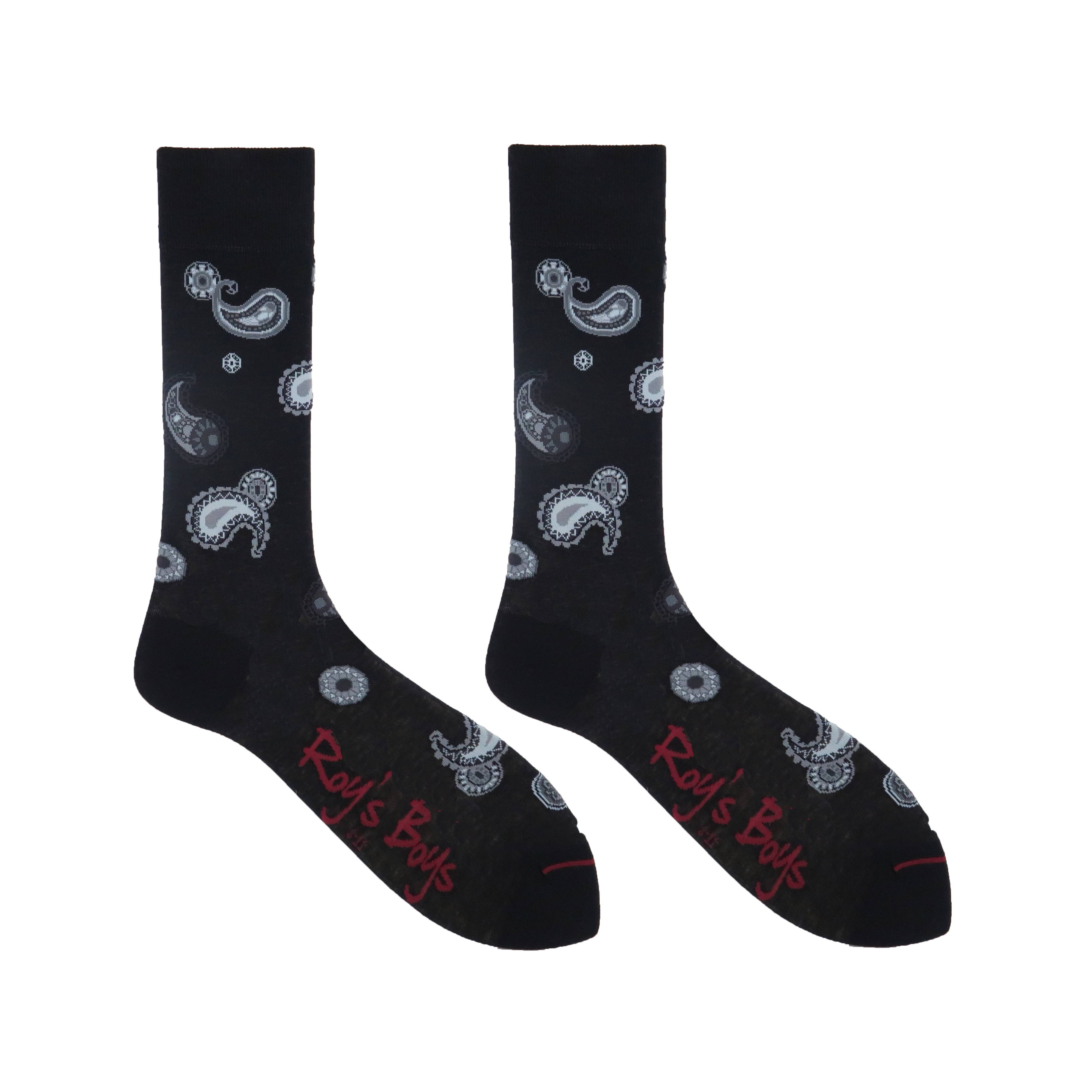 Paisley Monochrome Luxury Cashmere Blend Socks