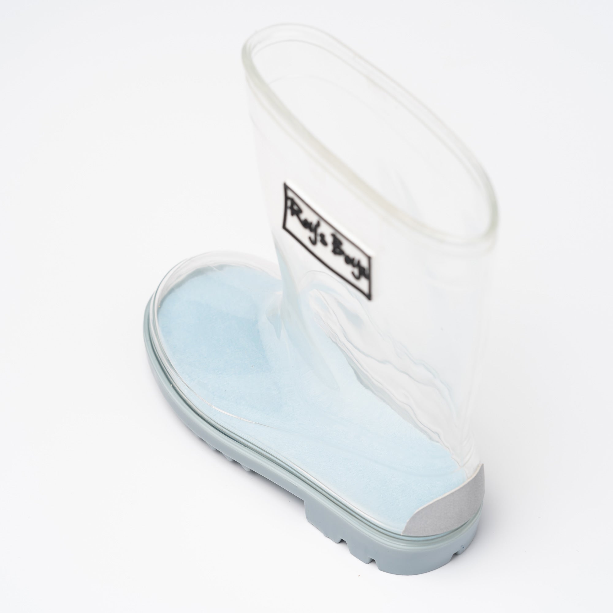 Above view of transparent welly