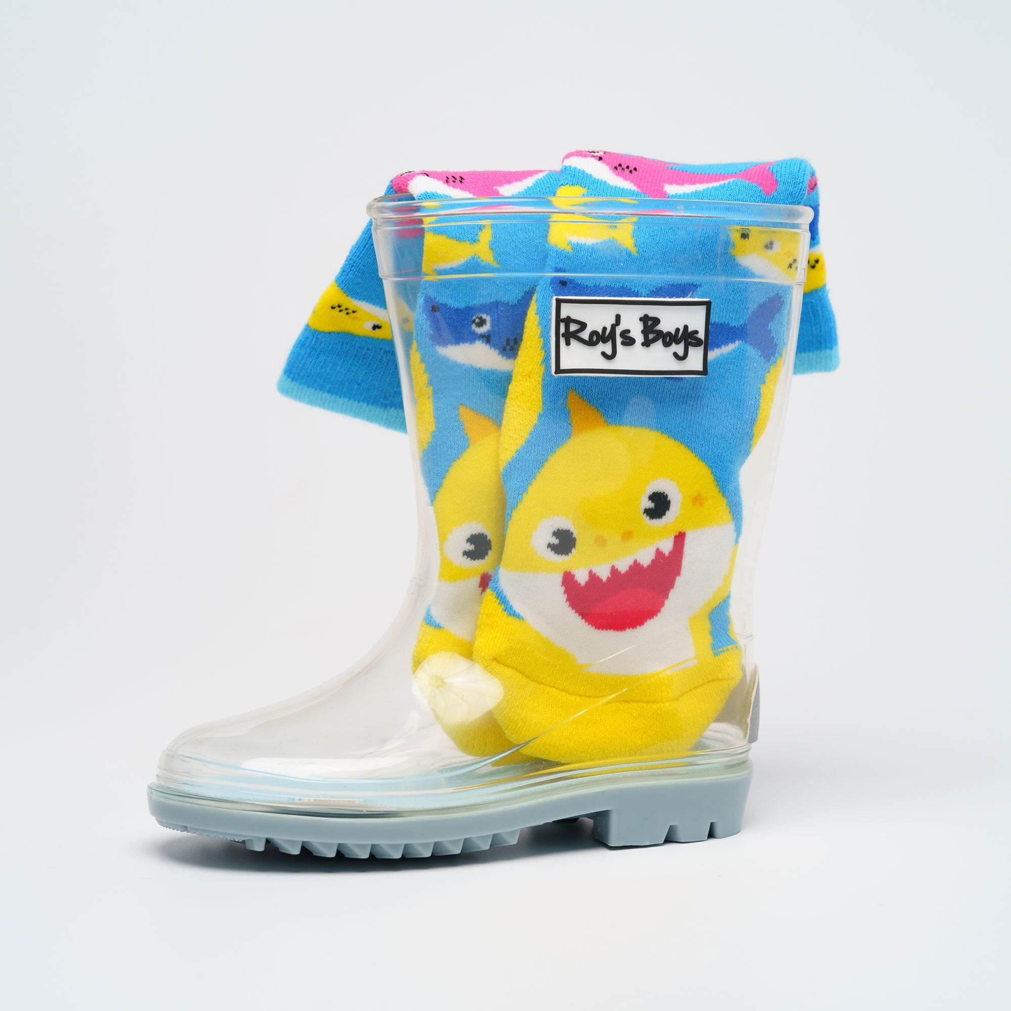Baby shark welly sock inside Roy&