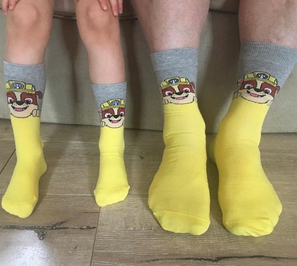 Paw Patrol Rubble "Dad" Adult Socks