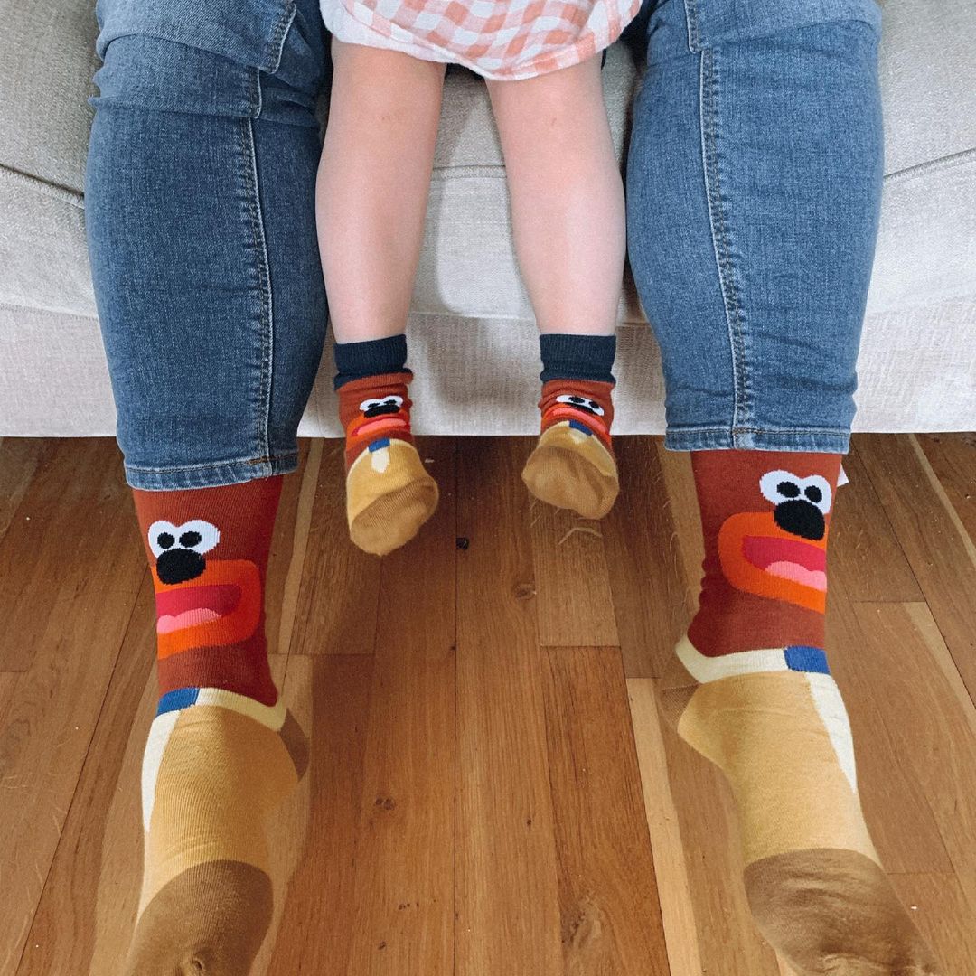 Hey Duggee Matching Father and Son Socks Image on Feet
