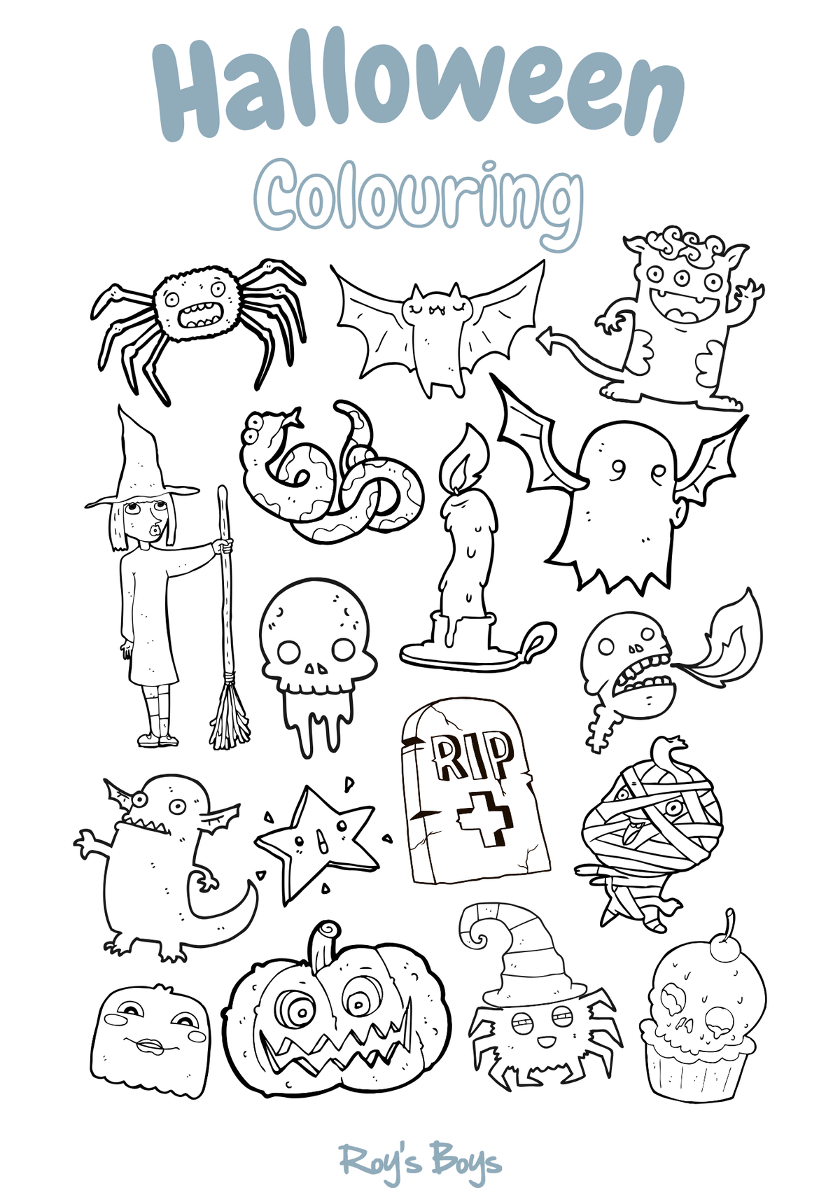 Halloween Colouring | Kids Activity - Roy's Boys
