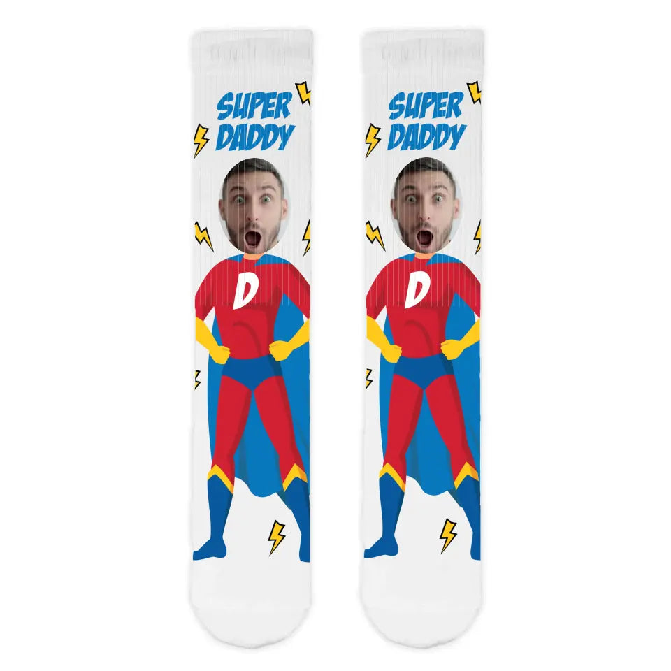 Super Daddy Personalised Face Sports Socks
