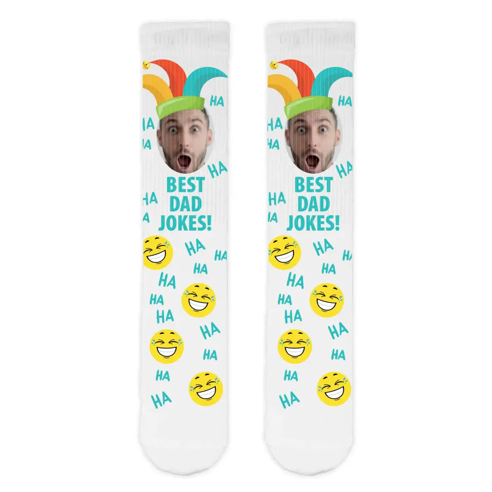 Best Dad Jokes Personalised Face Sports Socks