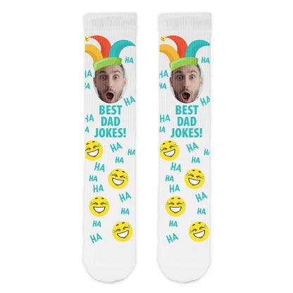 Best Dad Jokes Personalised Face Sports Socks