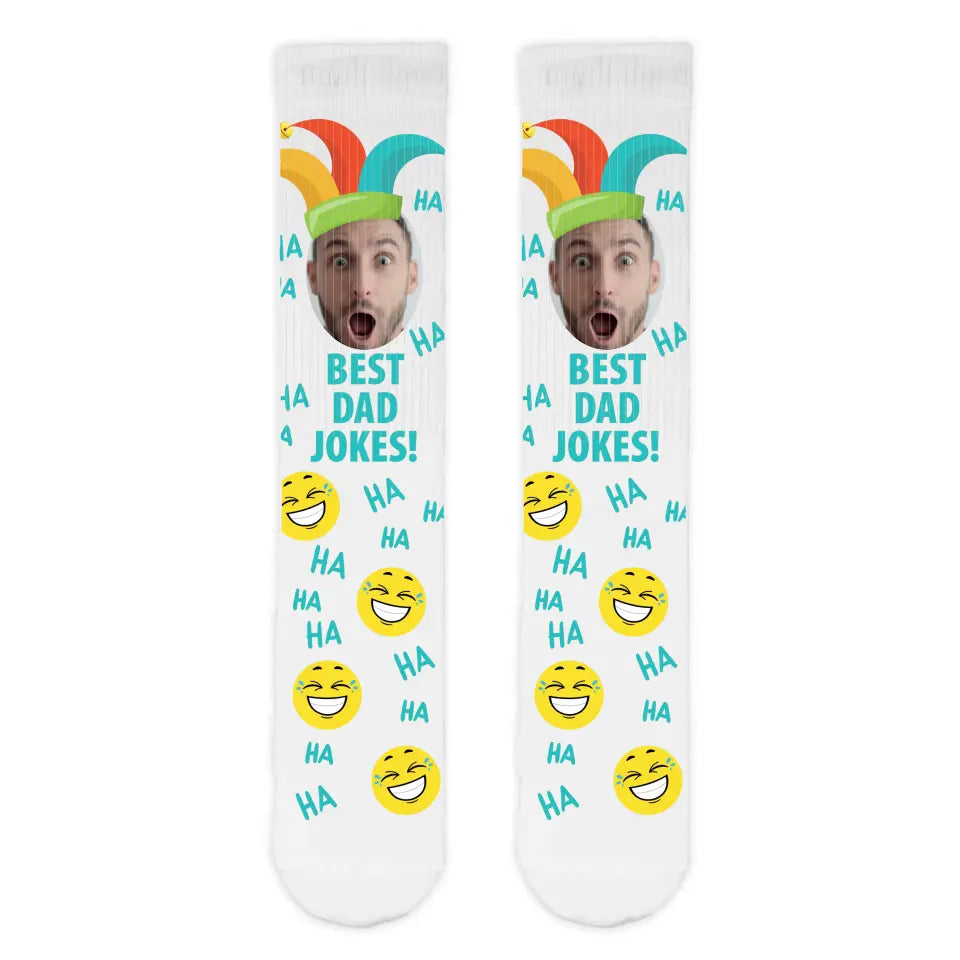 Best Dad Jokes Personalised Face Sports Socks