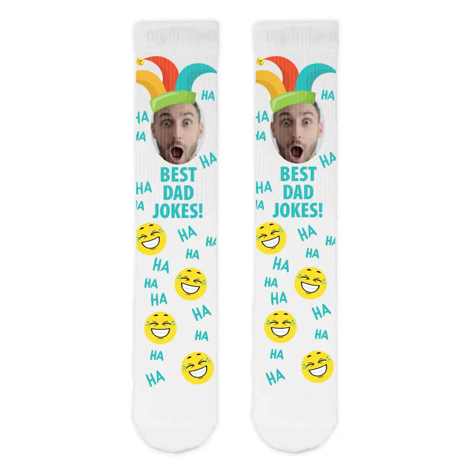 Best Dad Jokes Personalised Face Sports Socks
