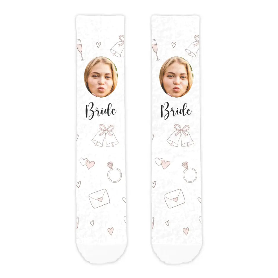 Bridal Party Personalised Face Cosy Socks