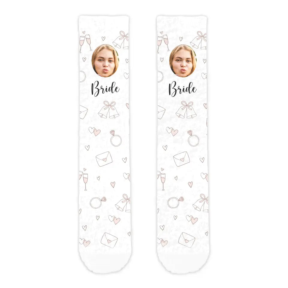 Bridal Party Personalised Face Cosy Socks