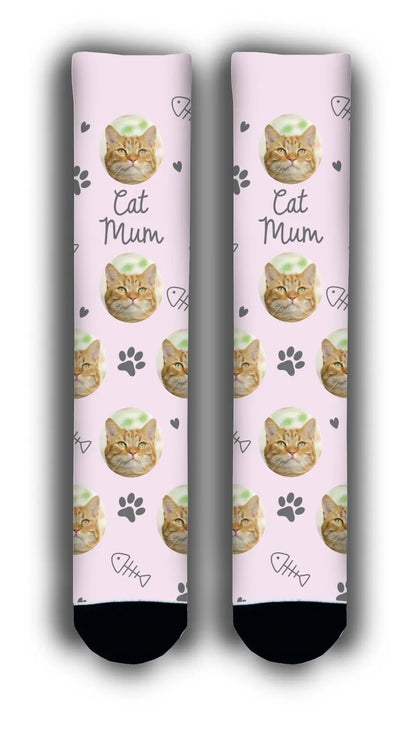 Cat Mum Personalised Socks