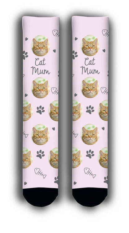 Cat Mum Personalised Socks