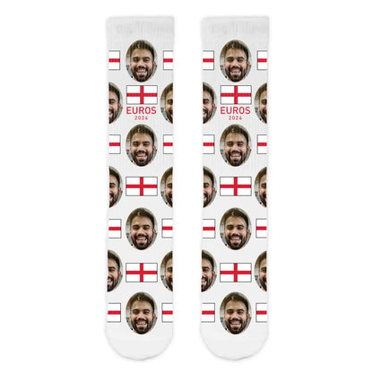 England Euros 2024 Personalised Face Sports Socks