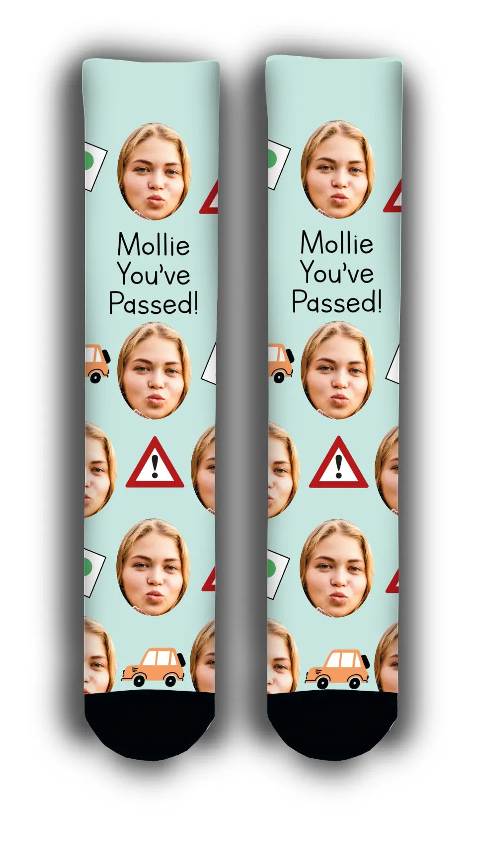 Passed Driving Test Personalised Face Socks