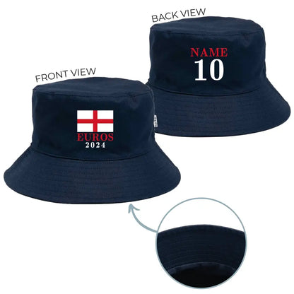 Personalised England Euros 2024 Adult Bucket Hat