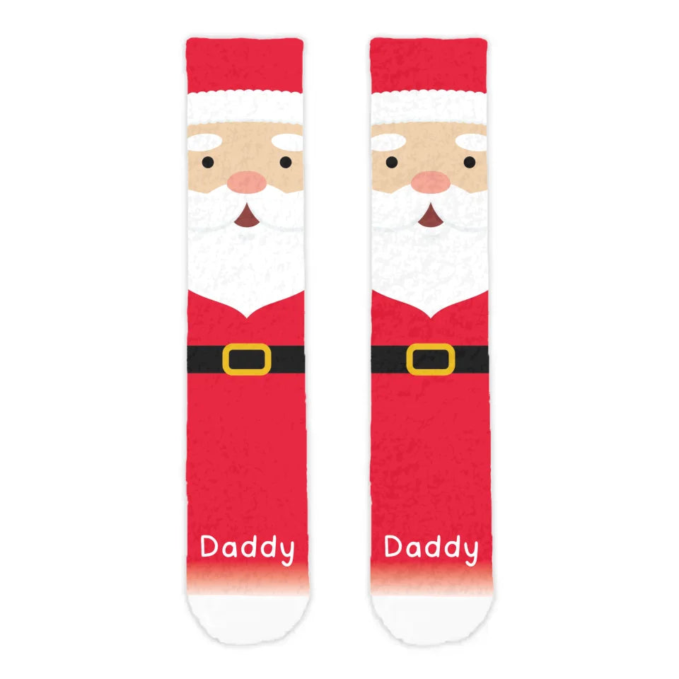 Personalised Santa Adult Printed Cosy Socks