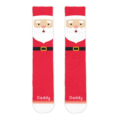 Personalised Santa Adult Printed Cosy Socks