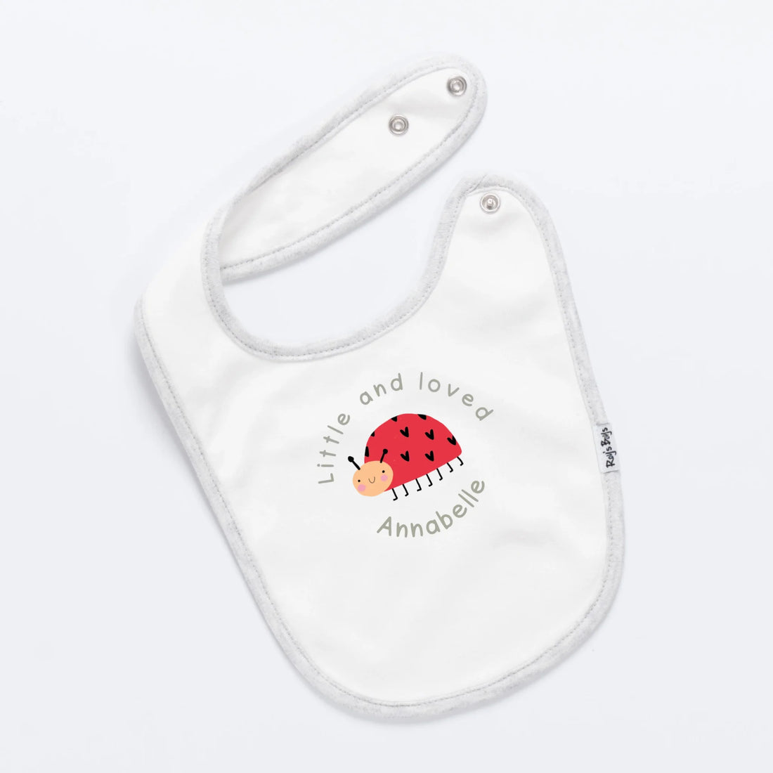 Personalised Little and Loved Ladybird Baby Bib - Roy&
