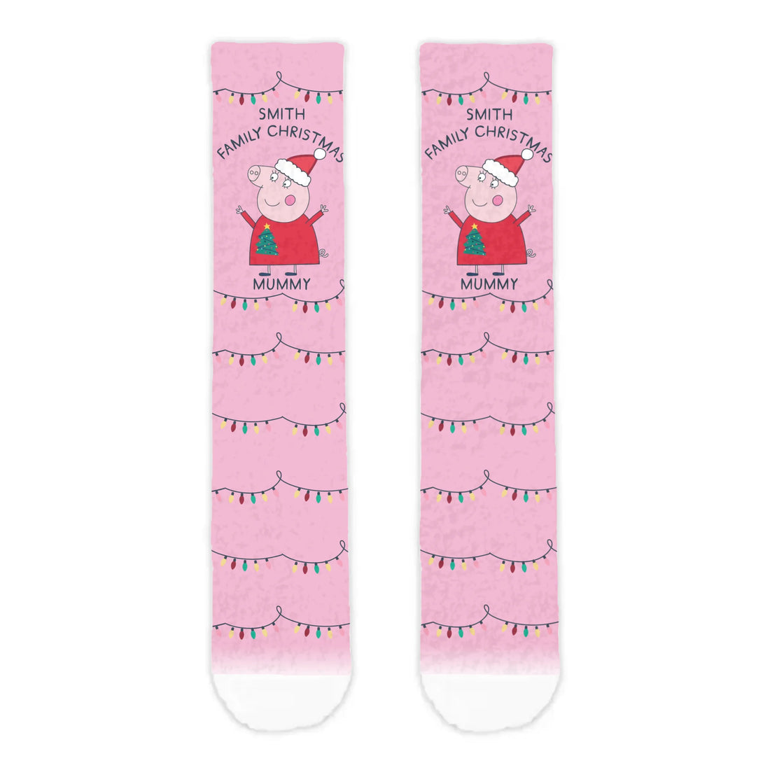 Personalised Mummy Pig Christmas Adult Cosy Socks