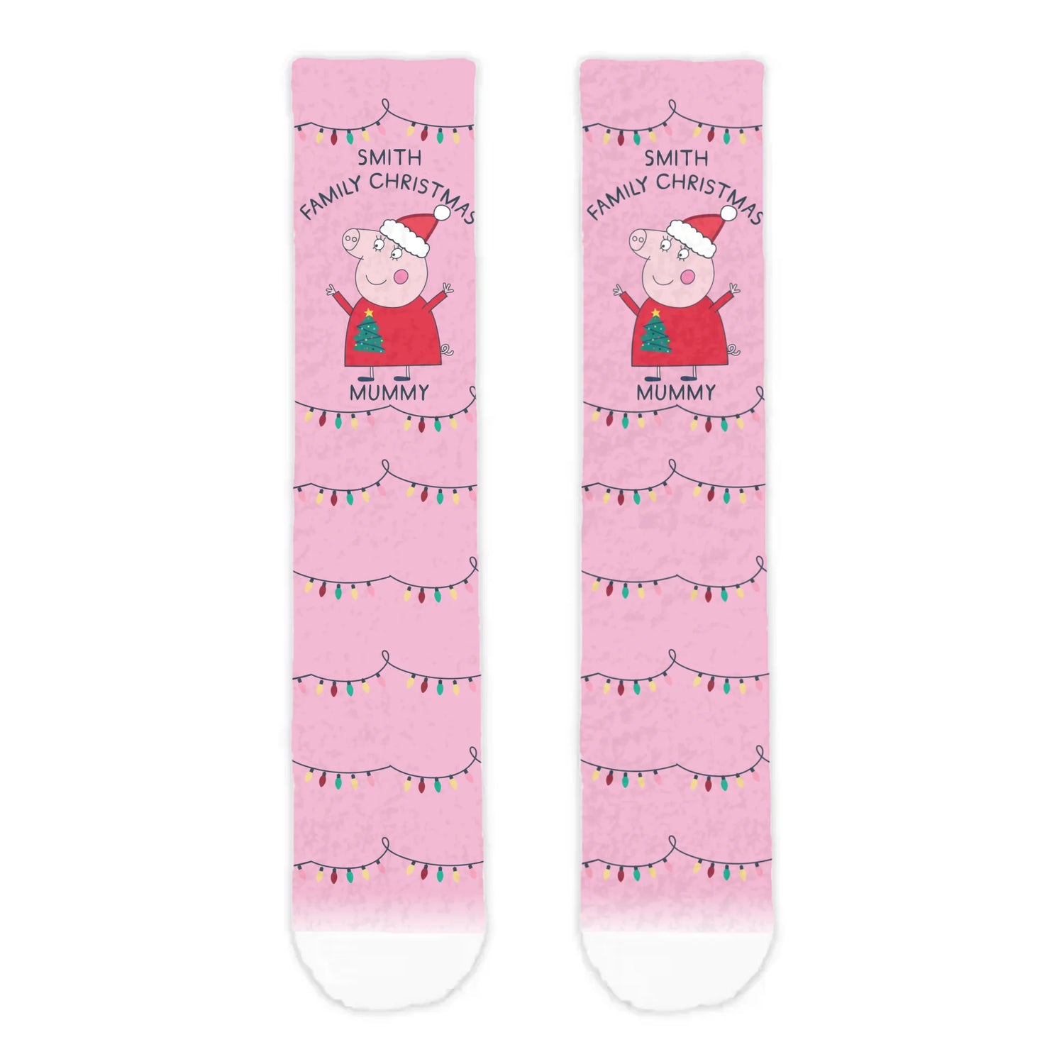 Personalised Mummy Pig Christmas Adult Cosy Socks