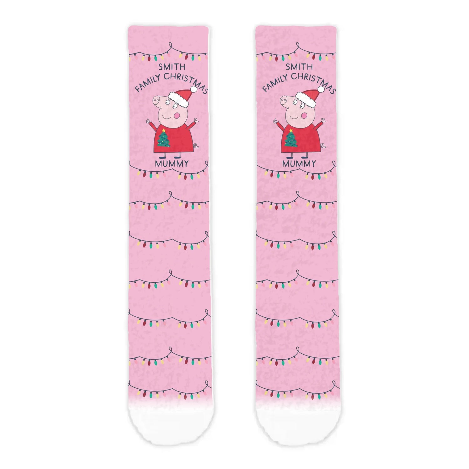 Personalised Mummy Pig Christmas Adult Cosy Socks
