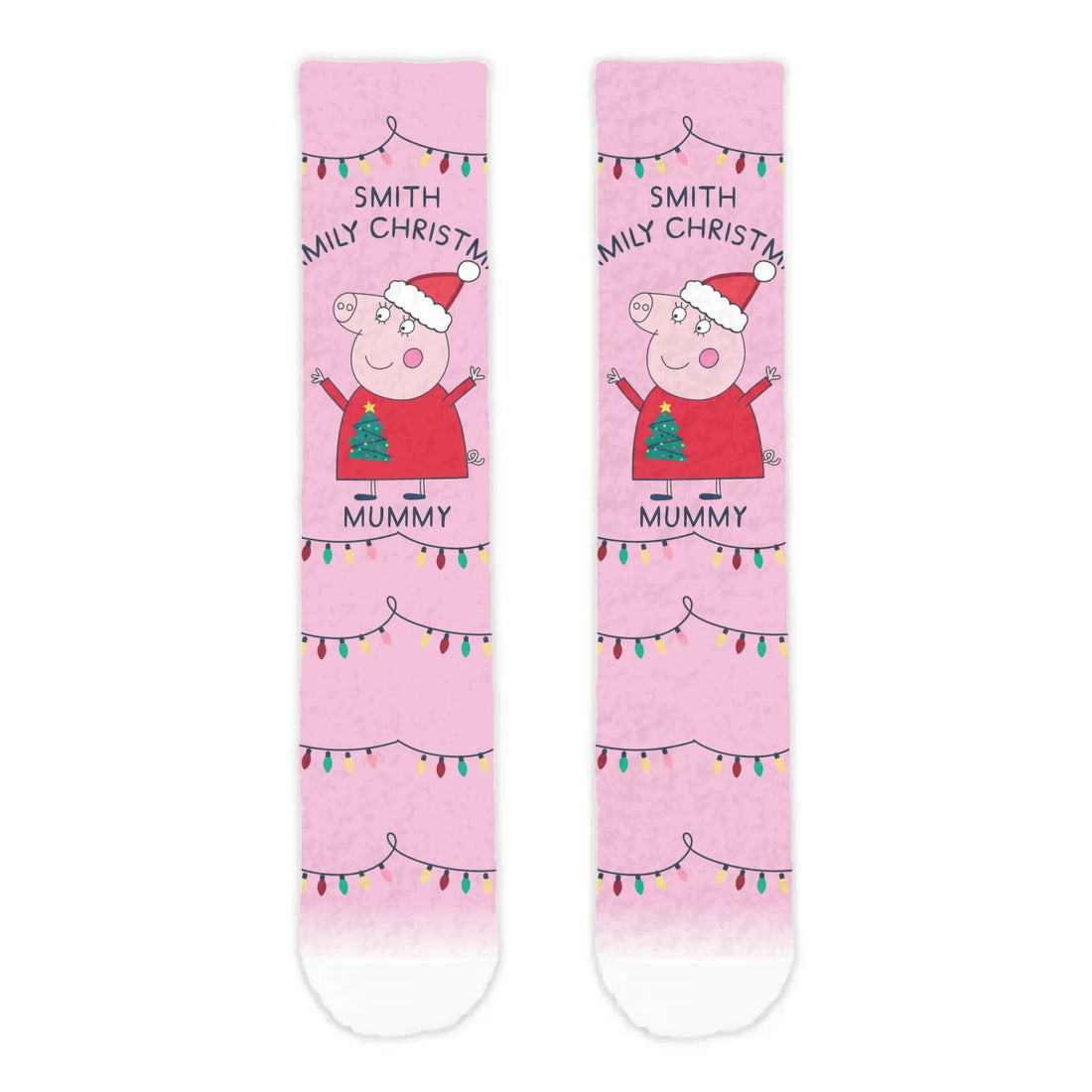 Personalised Mummy Pig Christmas Adult Cosy Socks