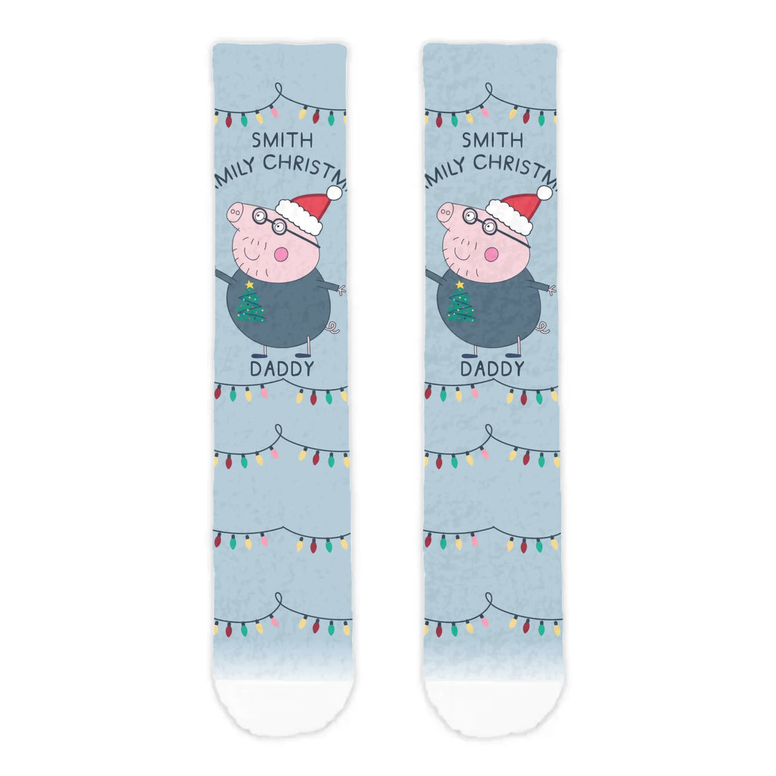 Personalised Daddy Pig Christmas Adult Cosy Socks