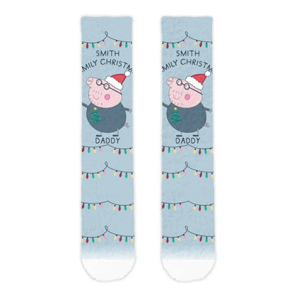 Personalised Daddy Pig Christmas Adult Cosy Socks