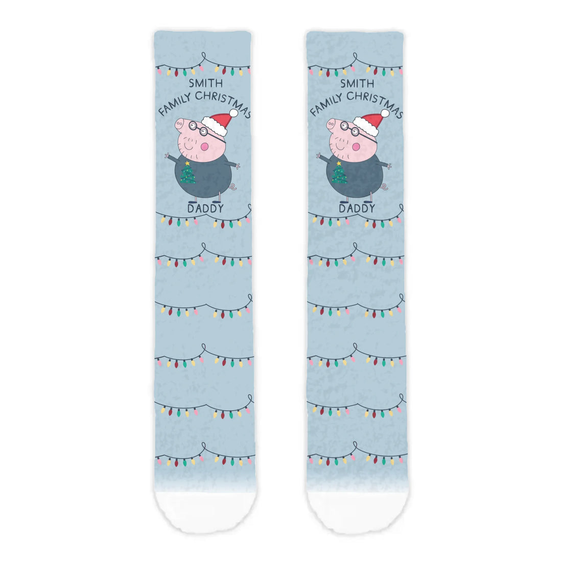 Personalised Daddy Pig Christmas Adult Cosy Socks