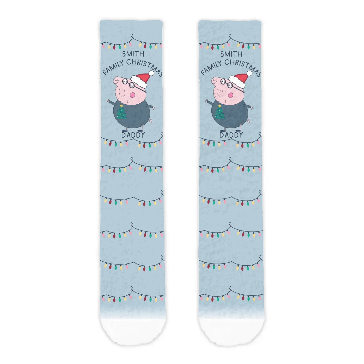 Personalised Daddy Pig Christmas Adult Cosy Socks