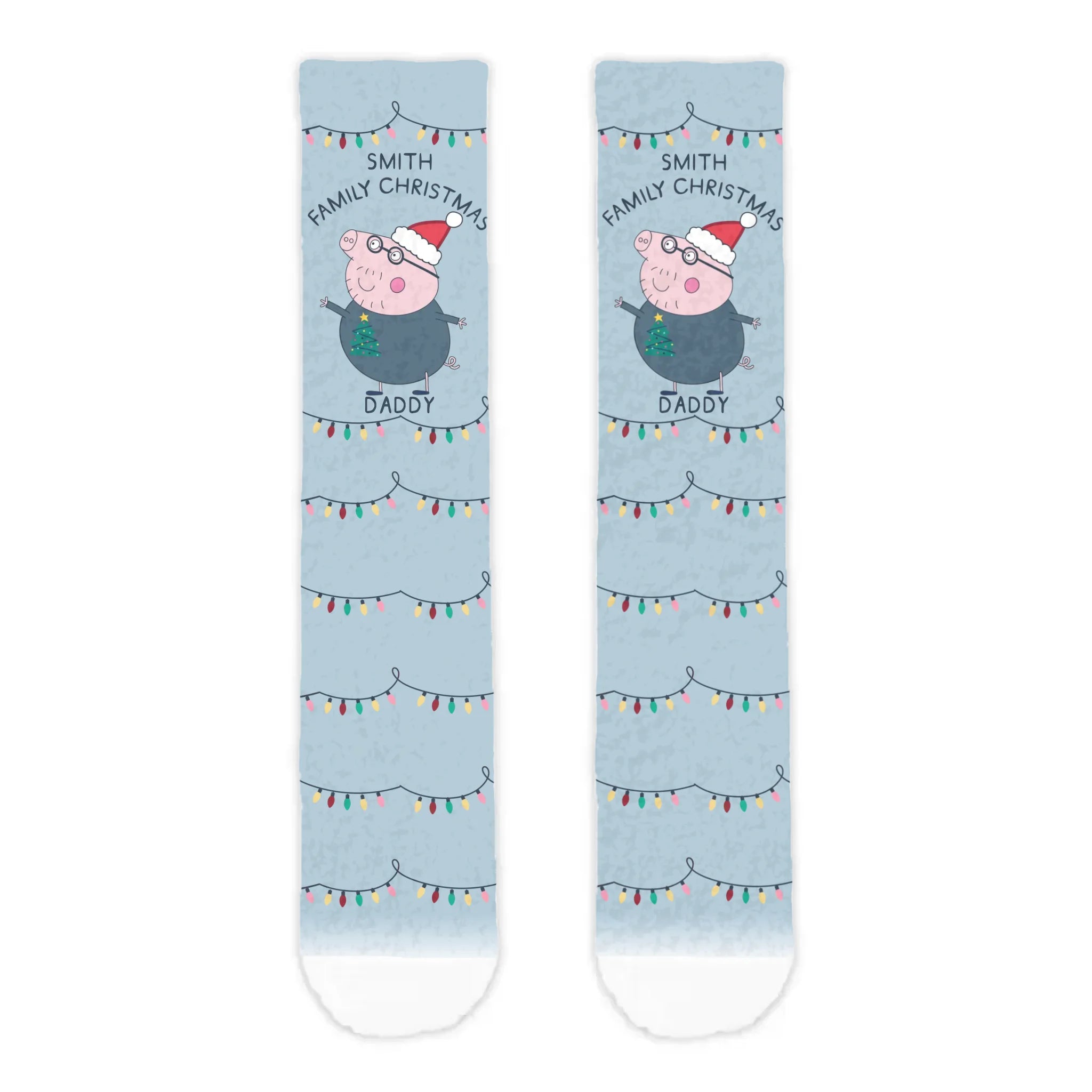 Personalised Daddy Pig Christmas Adult Cosy Socks