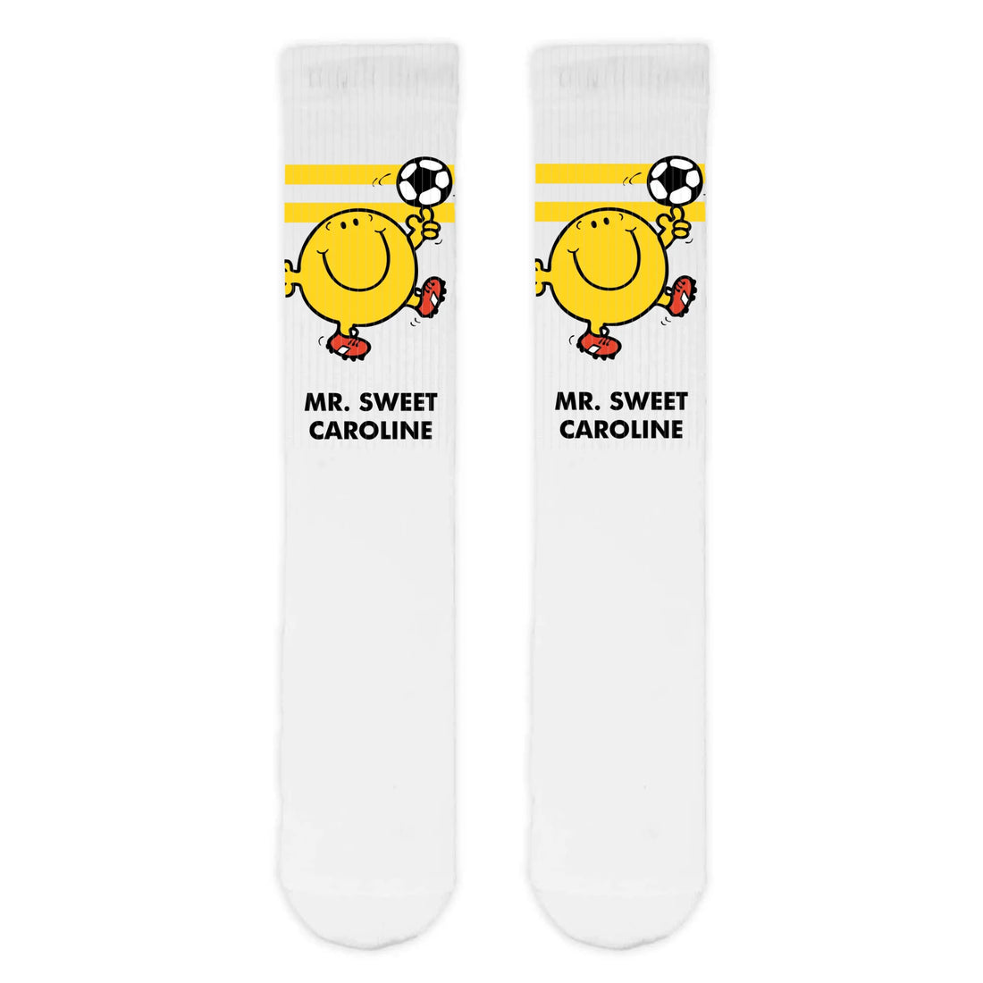 Personalised Mr. Men Football Slogan Adult Sports Socks