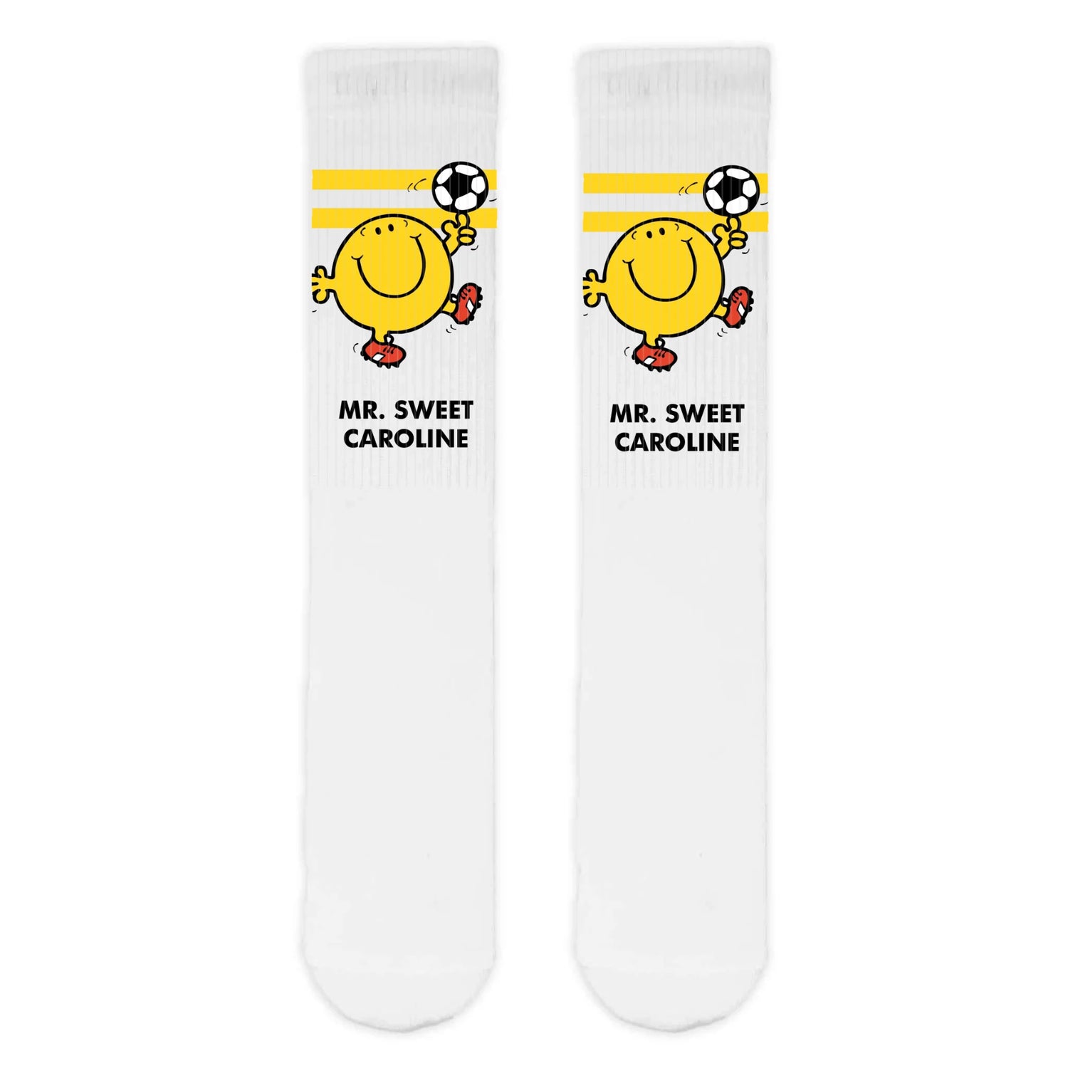Personalised Mr. Men Football Slogan Adult Sports Socks