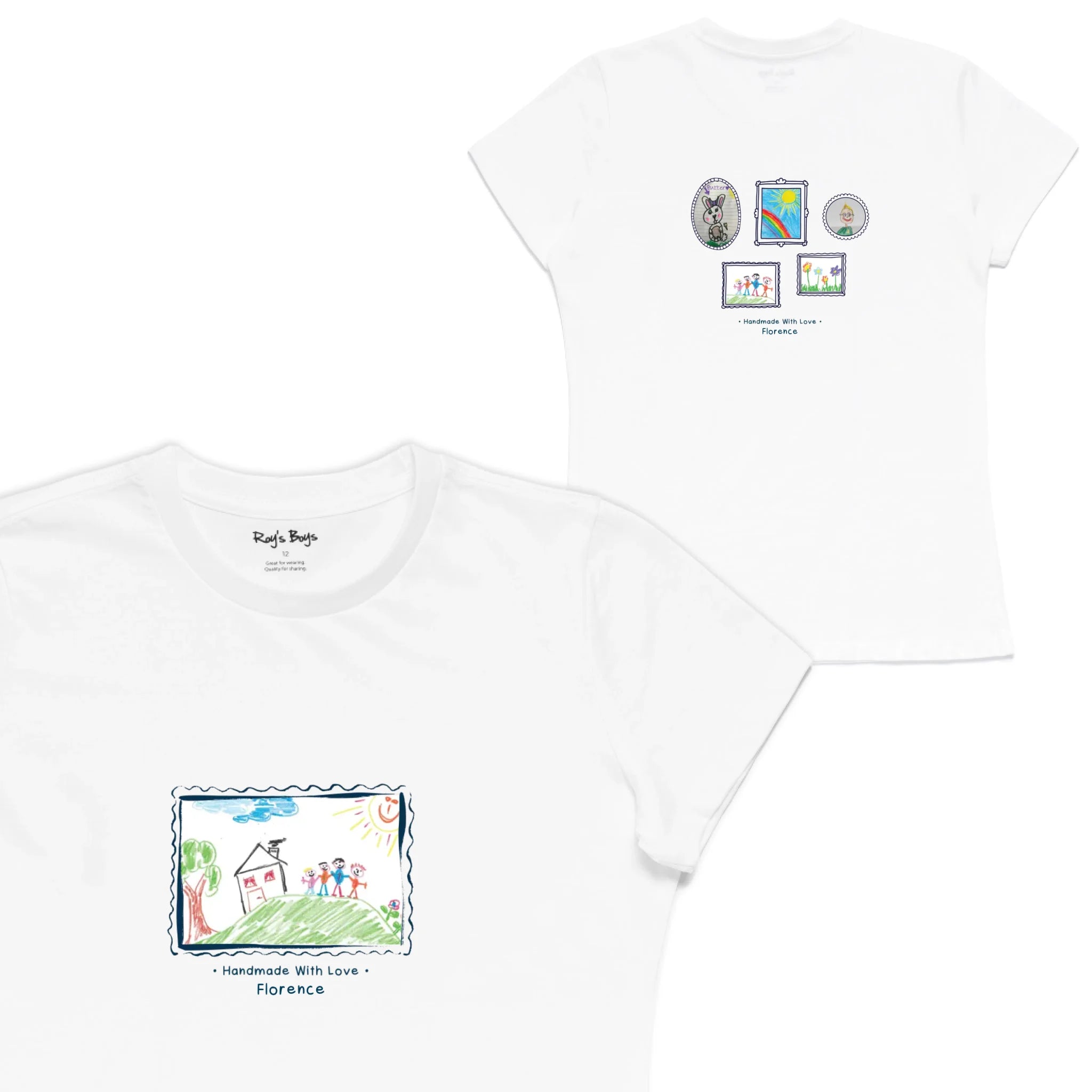 Roys Boys White T-Shirt Imagery_Womens Front and back