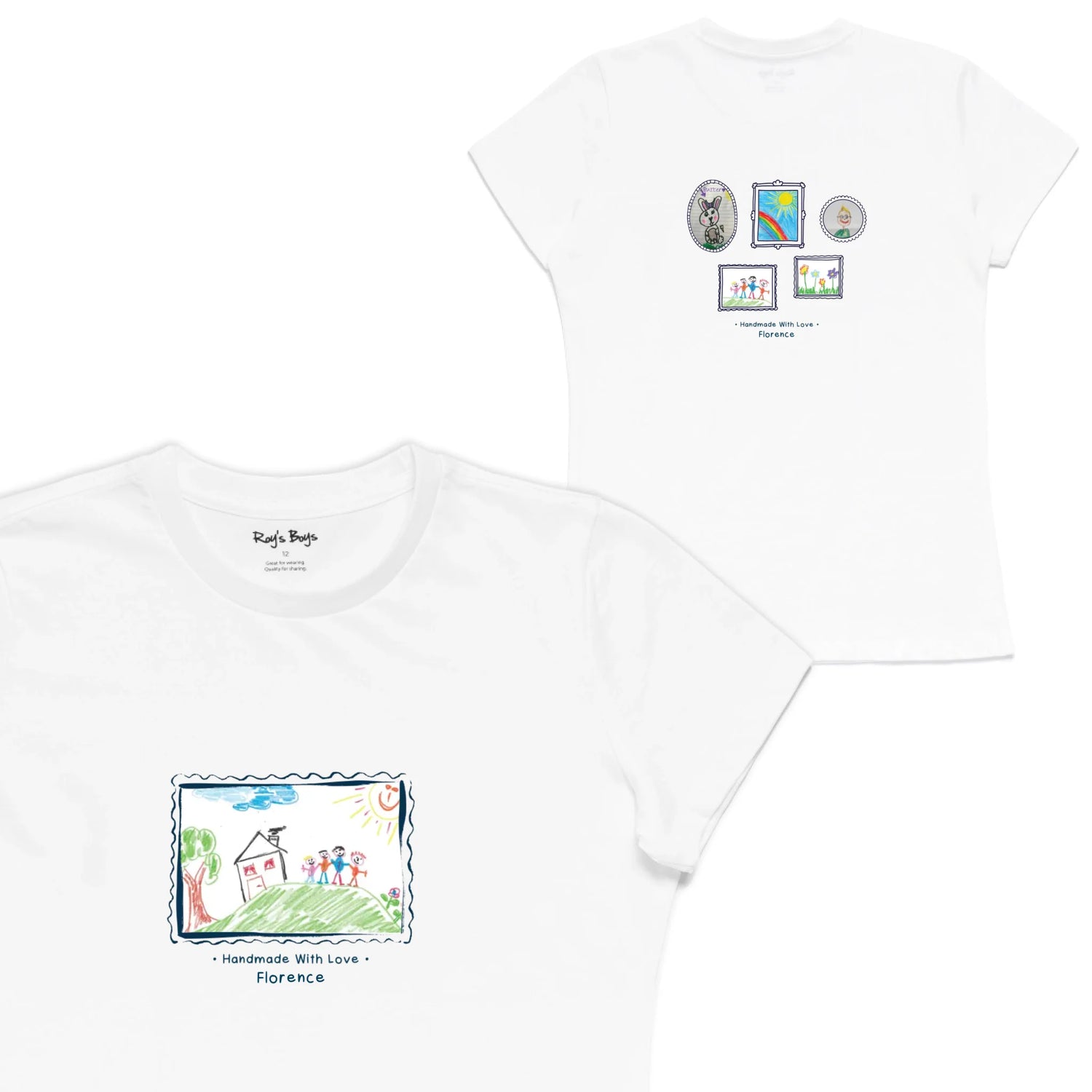 Roys Boys White T-Shirt Imagery_Womens Front and back