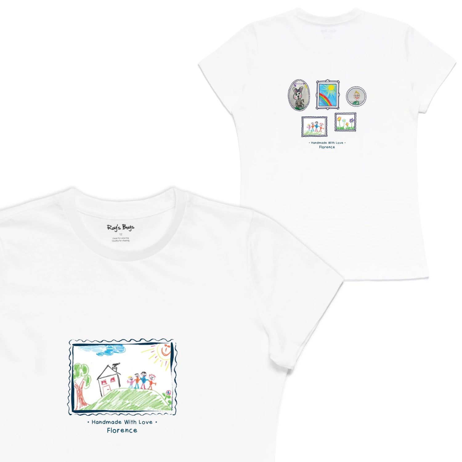 Roys Boys White T-Shirt Imagery_Womens Front and back