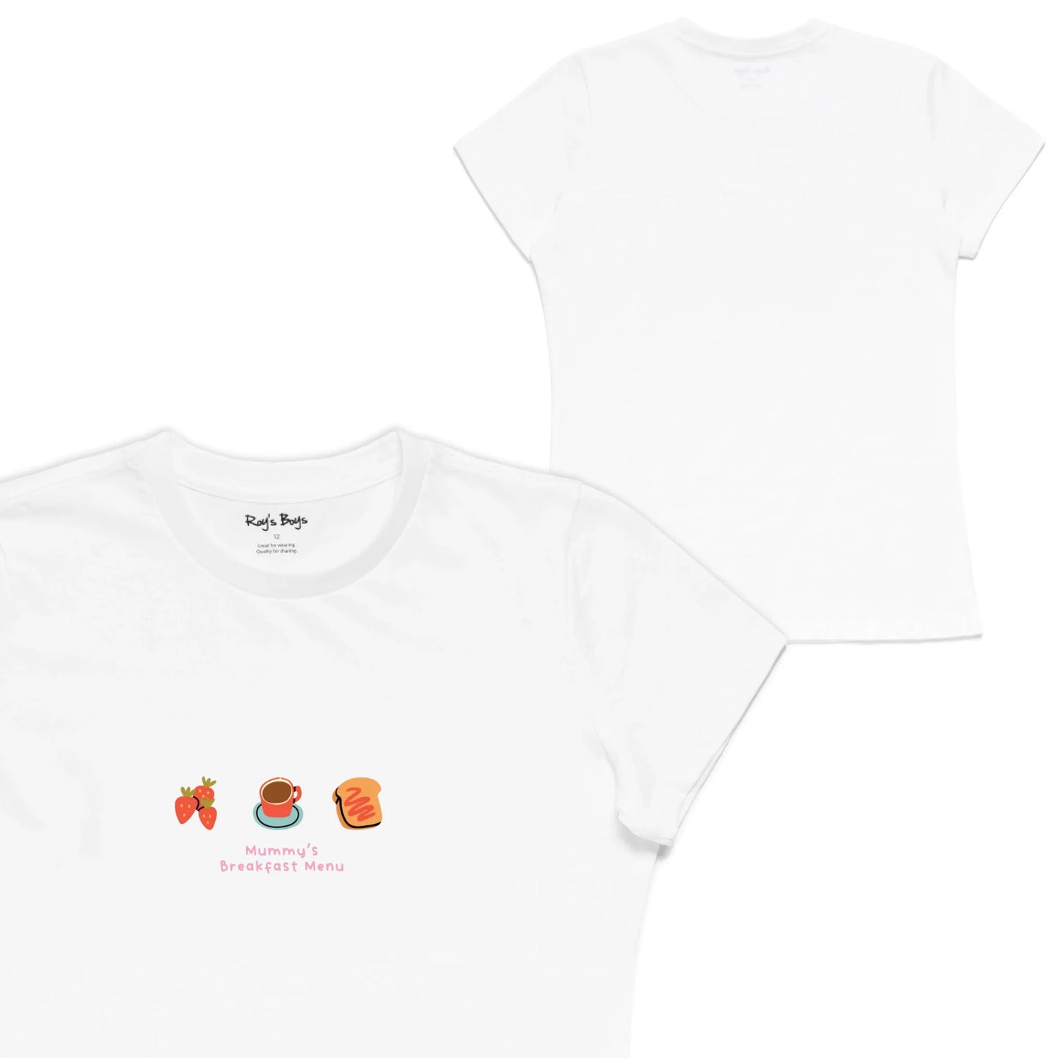 Roys Boys White T-Shirt Imagery_Womens Front and back