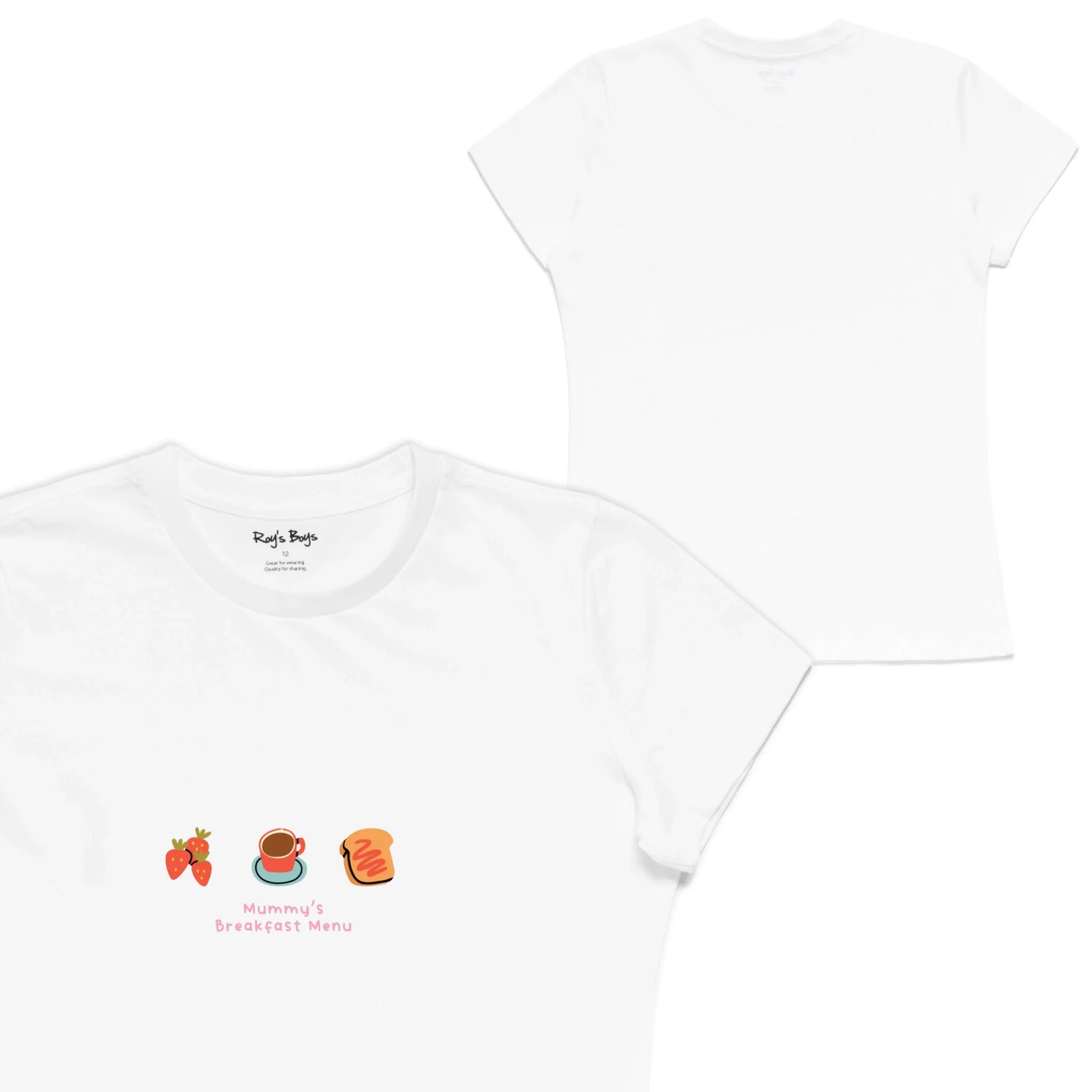 Roys Boys White T-Shirt Imagery_Womens Front and back