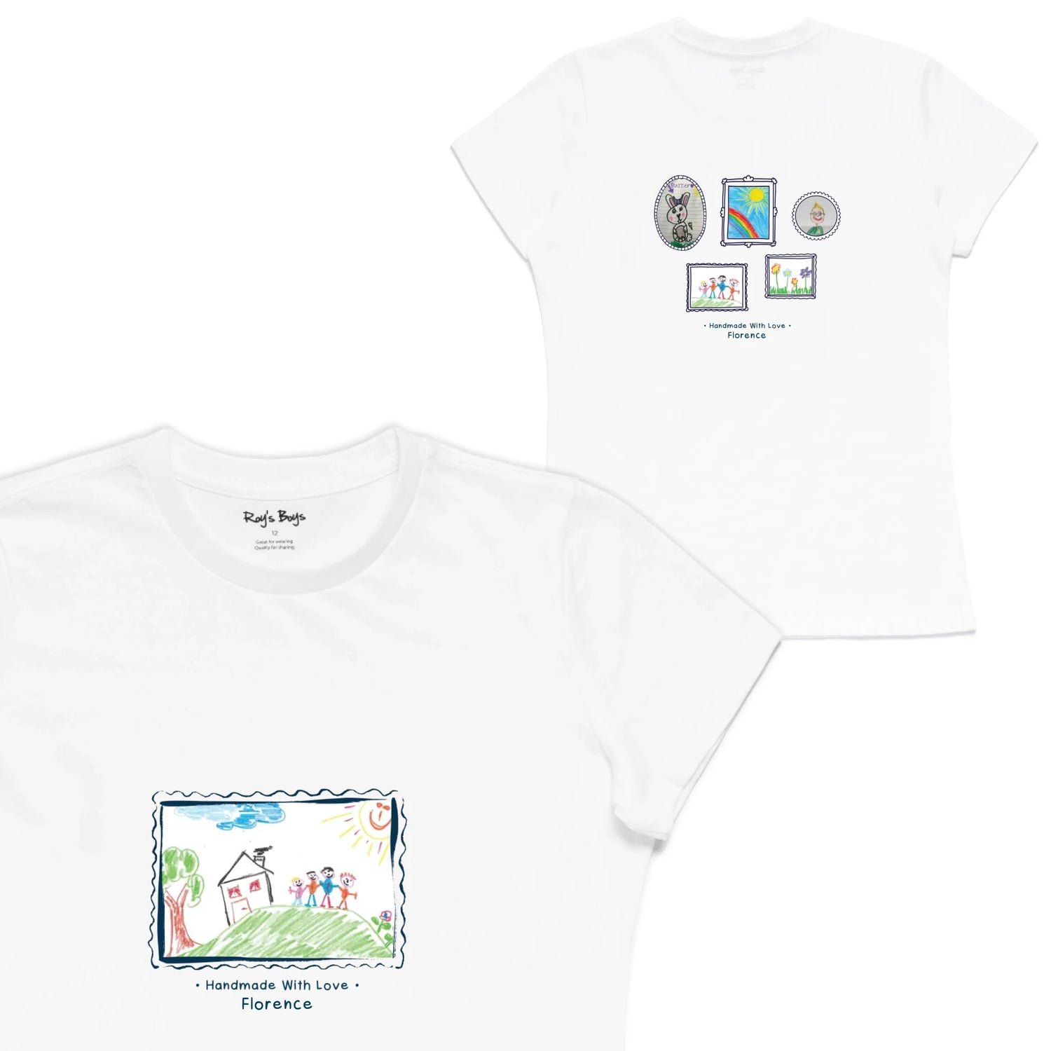 Roys Boys White T-Shirt Imagery_Womens Front and back