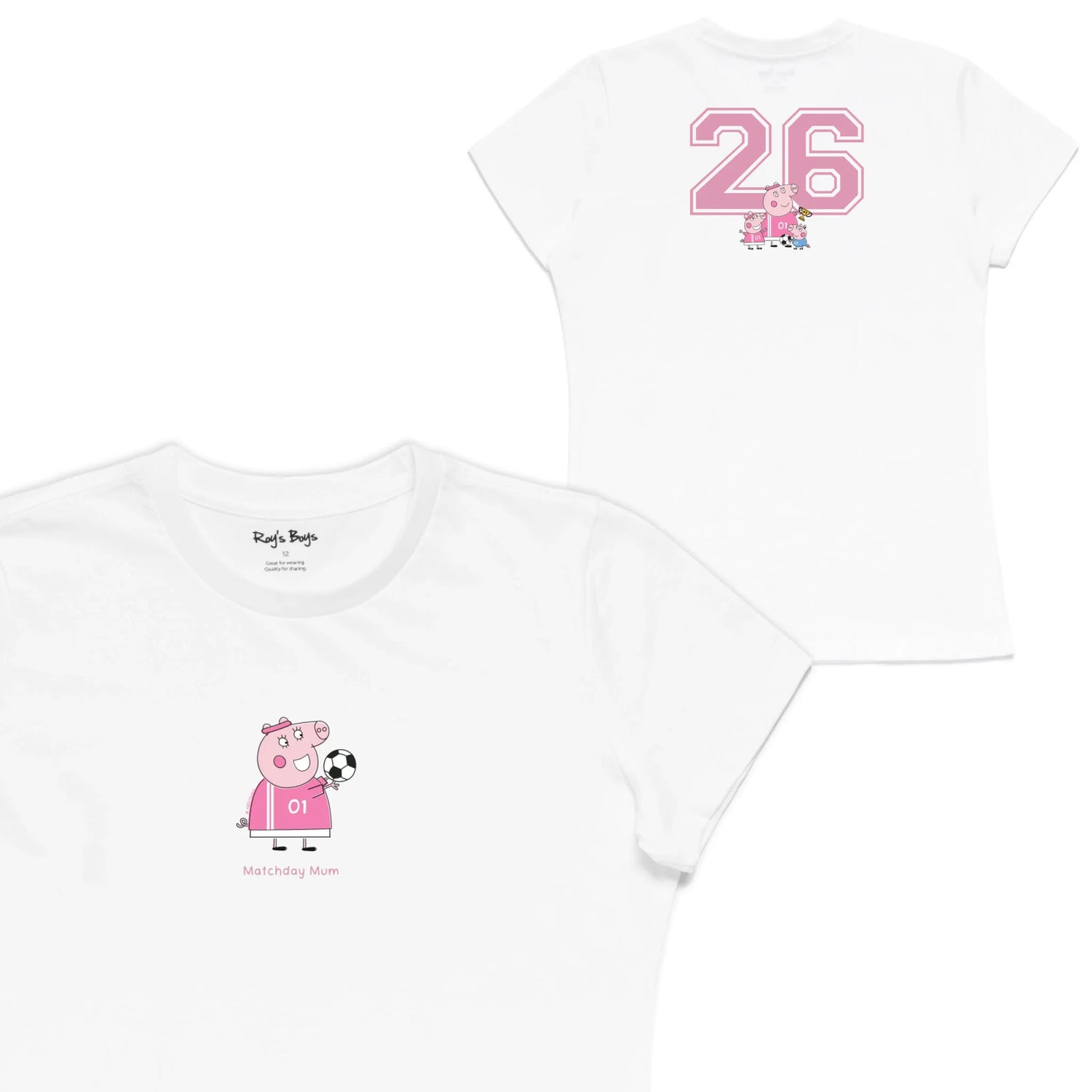 Roys Boys White T-Shirt Imagery_Womens Front and back