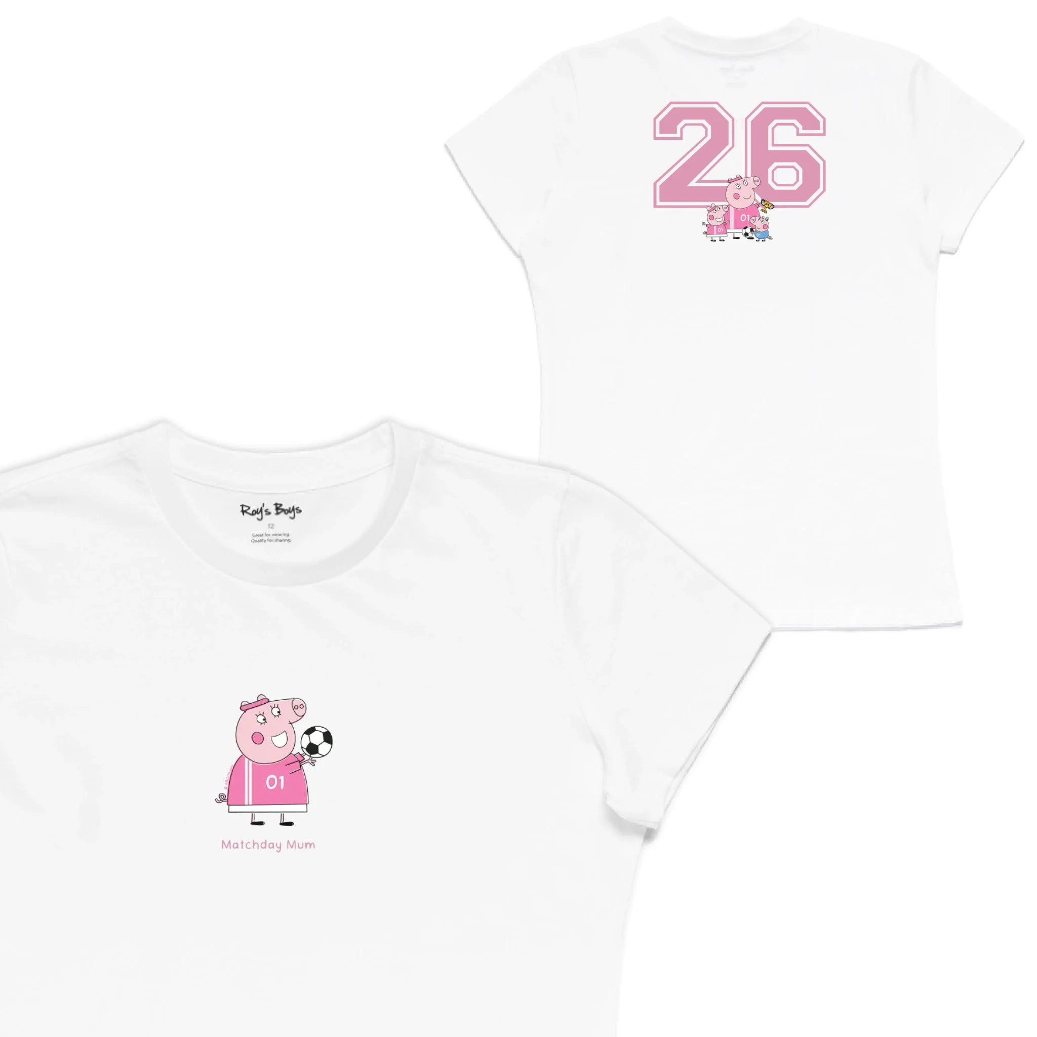Roys Boys White T-Shirt Imagery_Womens Front and back