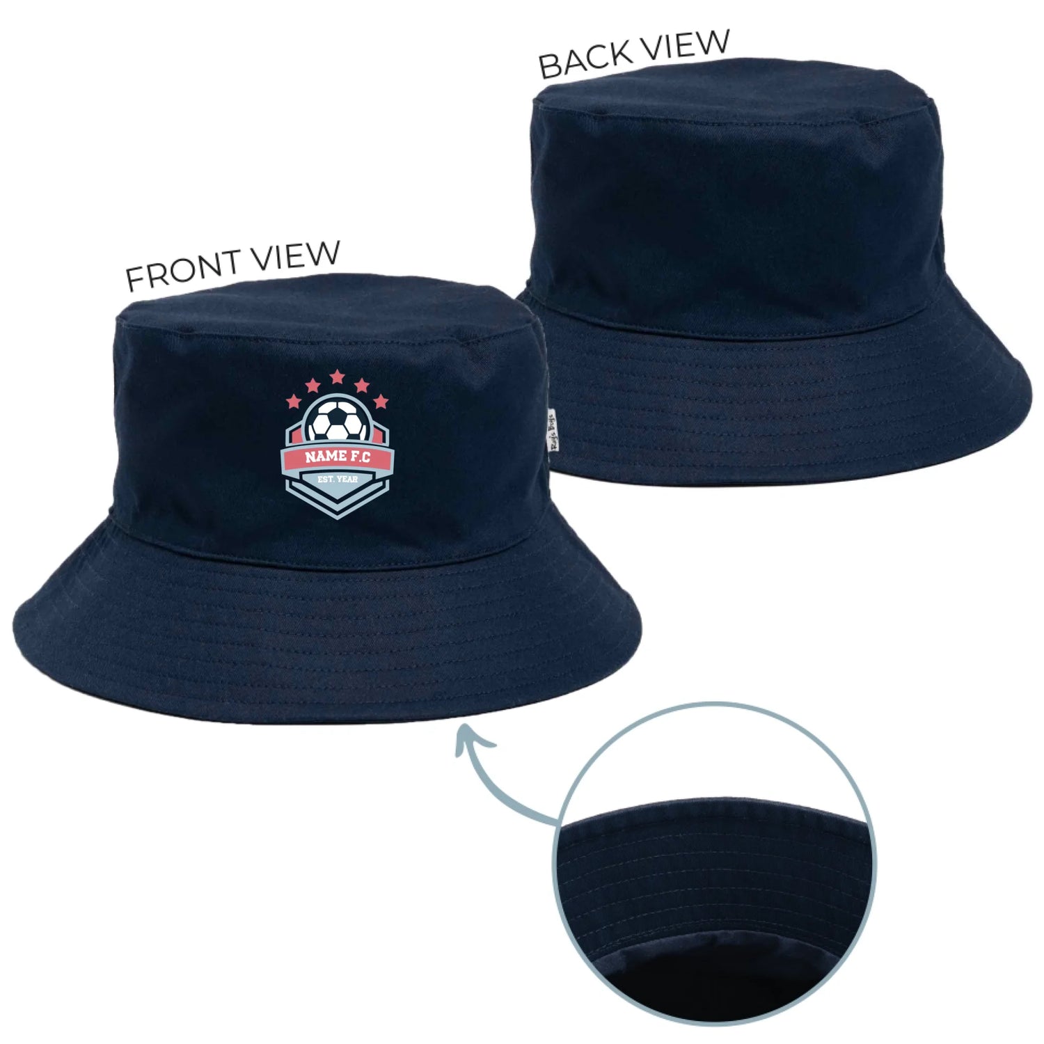 Personalised Build Your Team Badge Adult Bucket Hat