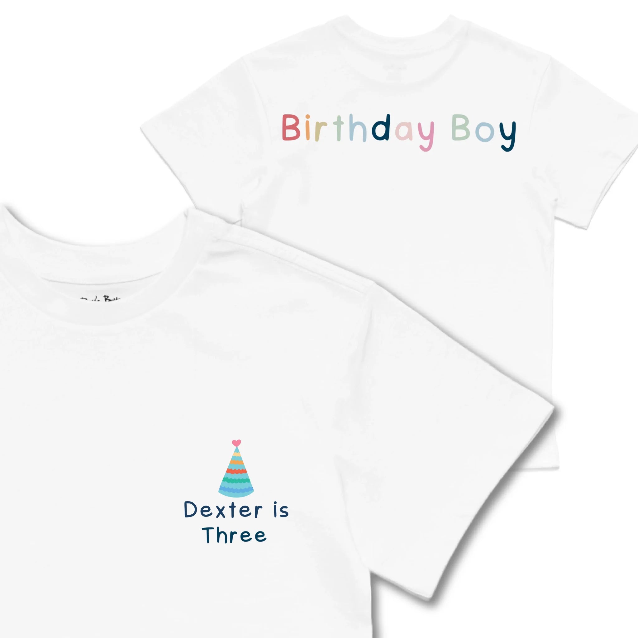 Kids TSHIRT Main Image Front and Back_White frontback back view