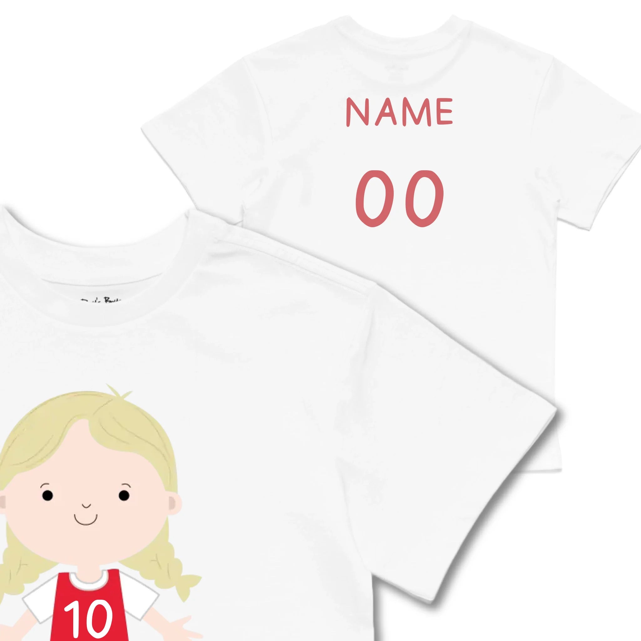 Kids TSHIRT Main Image Front and Back_White frontback back view