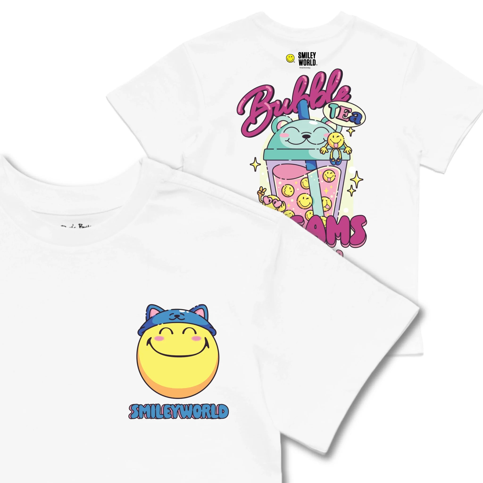 Kids TSHIRT Main Image Front and Back_White frontback back view